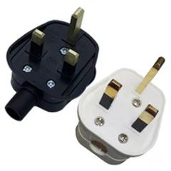 British BS1363 Removable UK Fused Wiring Plug Assembly Power Cord Cable Connector Removable 13A Power Plug White Black Type G