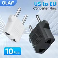 Olaf 1-10pcs US To EU Plug Adapter EU Euro KR Plug Adapter Travel KR Adapter Electric EU KR Plug Converter Power Socket Europe