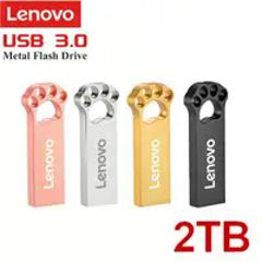 Original Lenovo 2TB USB Flash 3.0 Drive Metal Real Capacity 1TB 512GB Memory Stick High Speed Flash Disk Storage U Disk For PC