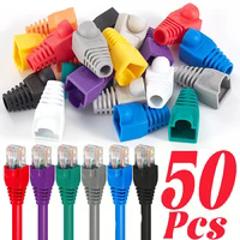 50/30/10PCS RJ45 Ethernet Cable Connector Plug Cover Cat5 Cat6 Network Cable Strain Relief Boots Protectors Protective Sleeve