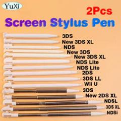 2Pcs Stylus Pen For Nintend NDS NDSI XL NDSL Wii U For 3DS 2DS New 2DS LL XL New 3DS LL XL Metal Plastic White Touch Screen Pen