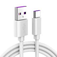 5A USB Type C Cable For Samsung S20 S9 S8 Xiaomi Huawei P30 Pro Fast Charge Mobile Phone Charging Wire White Cable