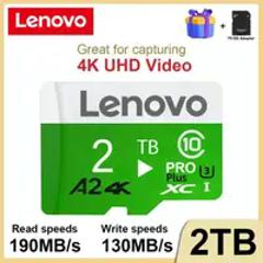 Lenovo 2TB Memory Card 1TB Class 10 High Speed U3 A2 Memory Flash Card 128GB TF Card 256GB 512GB Micro TF SD Card For Dash Cam