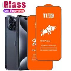 2PCS mica For iPhone 15 14 13 Pro Max Screen Protector Film iPhone 11 12 Pro Tempered Glass iPhone15 pró máx Accessories 111D