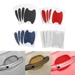 Car Stickers Door Handle Anti Scratch Resistant Cover Carbon Fiber Protector Exterior Accessories Autos Accesorio Trim 4Pcs Set