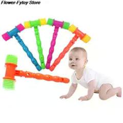 25CM Plastic Durable Handle Hammer Noise Maker Toy Child Built In Whistle Toddler Baby Kids Plastic Noisy Whistle Toy Fun