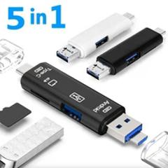 5 In 1 Multi-function Type-C Micro USB TF SD Memory Card Reader OTG Card Reader Adapter for Mobile Phone Accessories Flash Drive